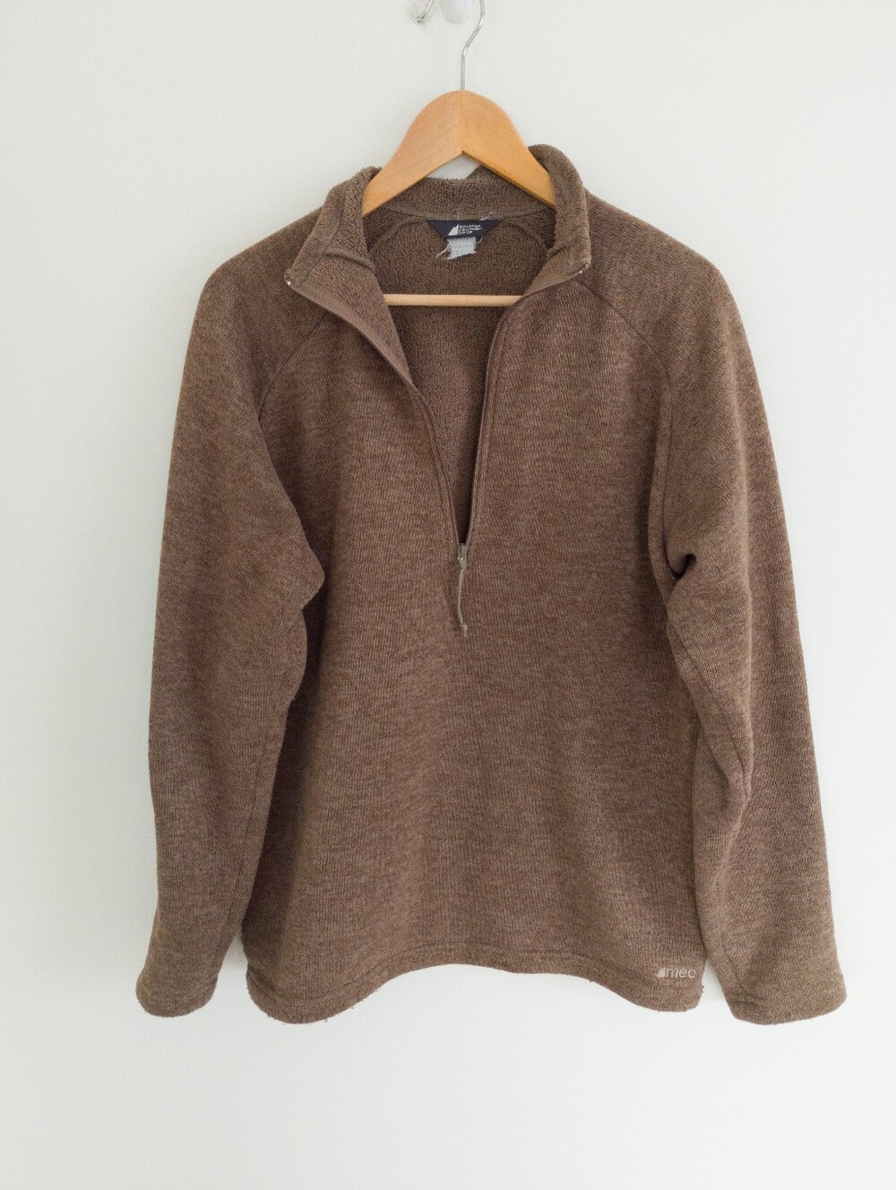MEC Vintage Polartec Fleece Sweater Mens Large Brown Half Zip Pullover Gorpcore
